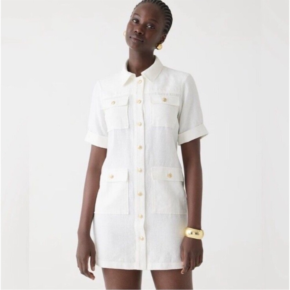J.Crew Gamine shirtdress in linen Size 10